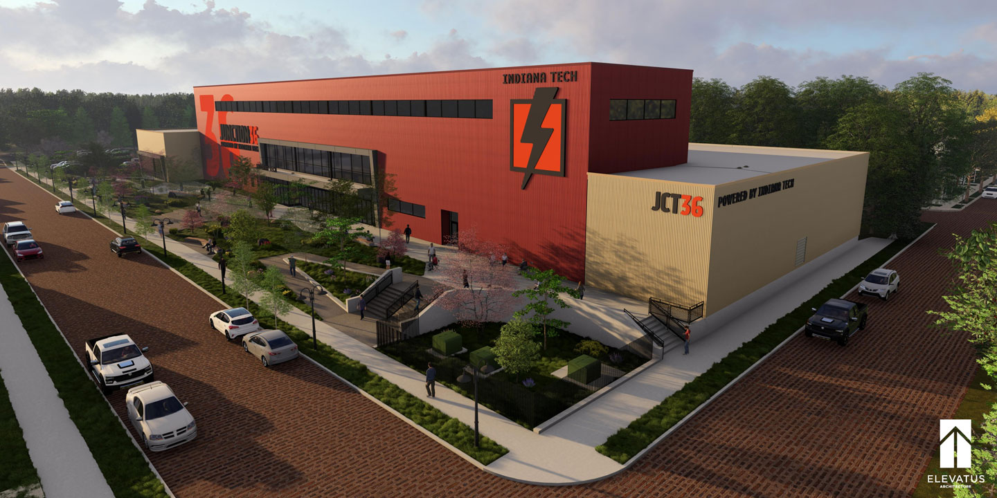 Render of Building 36 on the Electric Works Campus